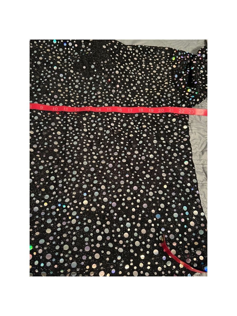 Atlantic Connection Black Bejeweled Sequin Button Down Shirt Size S - Picture 7 of 8